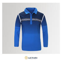 China clothing factory OEM 100% Polyester Men's polo shirts Custom Sport Long Sleeve Polo Shirt